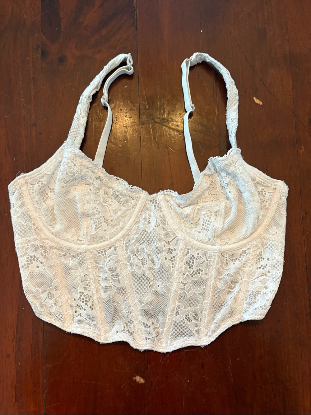 Gilly Hicks Ivory Lace Longline Bralette